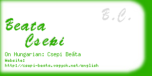 beata csepi business card