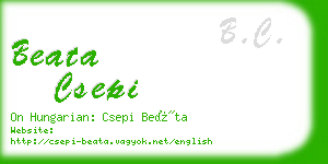 beata csepi business card